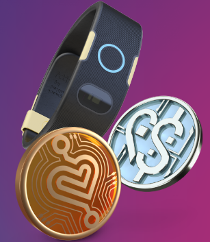 medical data image of smart band app and crypto coin