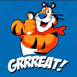 brainfood Academy picture of a Cartoon figure "tony the Tiger" saying GRRRREAT!